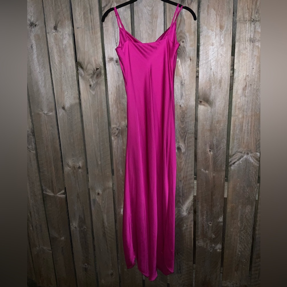 Express Sleeveless Maxi with slit  Fuchsia Dress - Picture 3 of 4